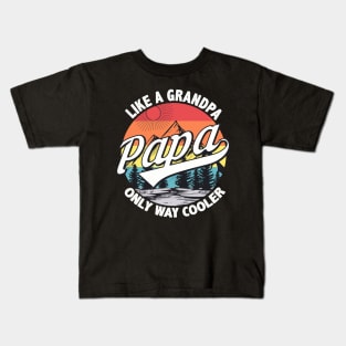 Mens Vintage Retro Funny Papa like a Grandpa Gifts For Dad Papa Kids T-Shirt